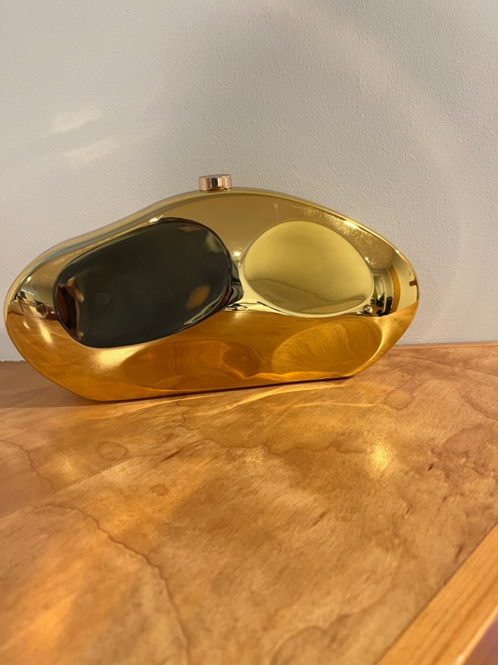 Gold Sculptural Evening Clutch